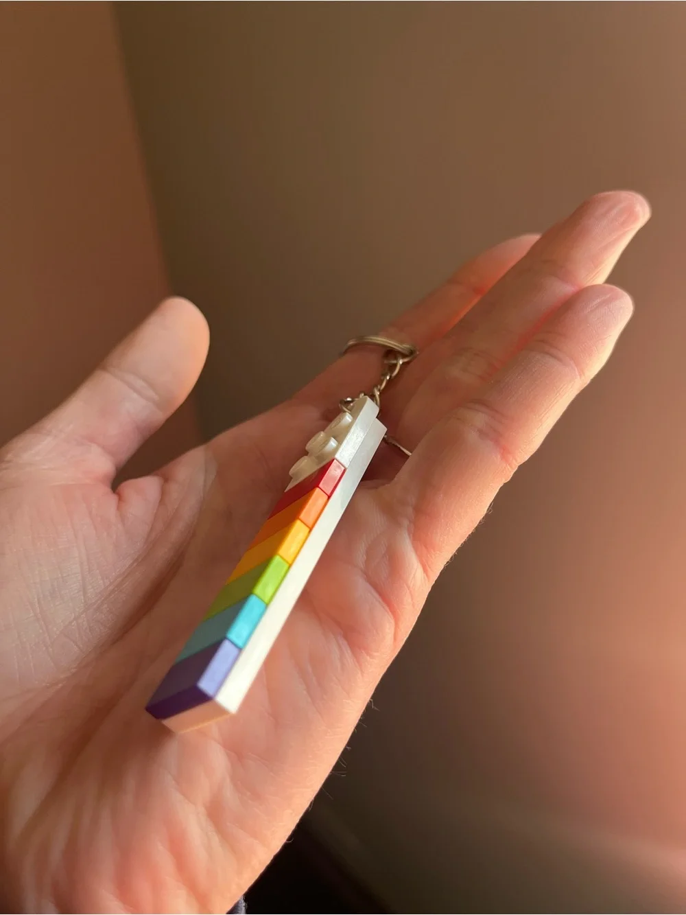 Lego Rainbow Brick Keychain - Handmade